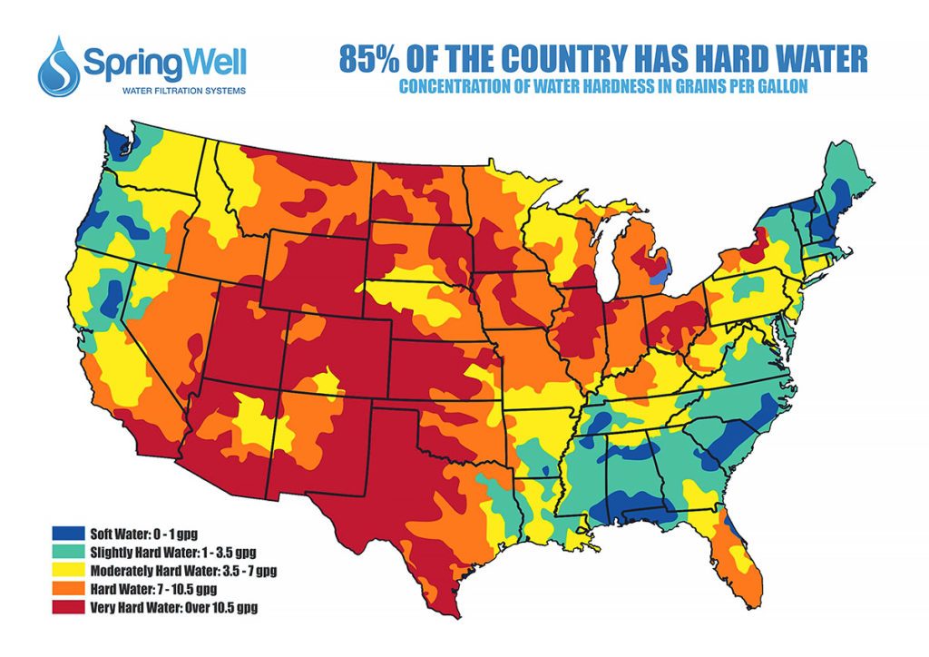 Us hard water map